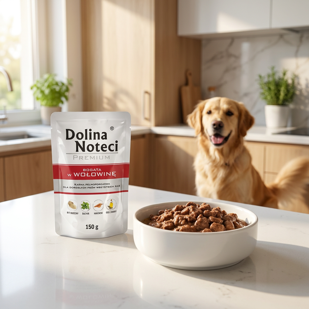 Dolina Noteci Premium mokra karma dla psa z wołowiną 10 x 150 g – bezzbożowa, saszetki