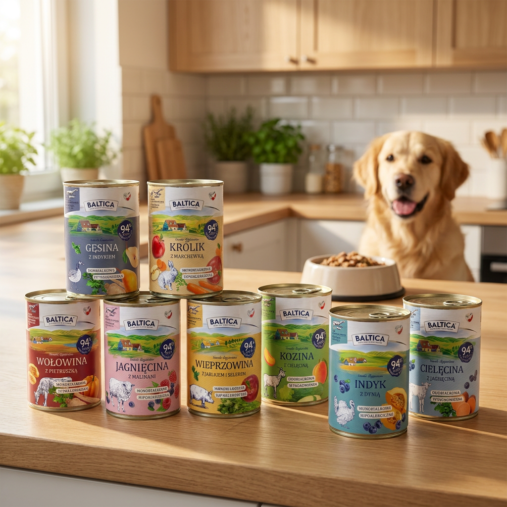 BALTICA Karma mokra dla psa bezzbożowa 8 x 400 g – hipoalergiczna, monobiałkowa, mix smaków