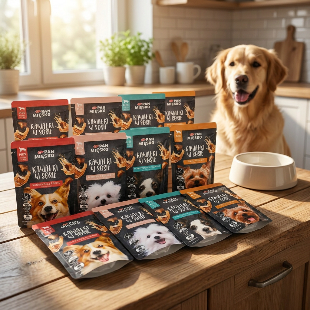 Pan Mięsko karma mokra dla psa w sosie 12x150 g bezzbożowa – mix 4 smaków