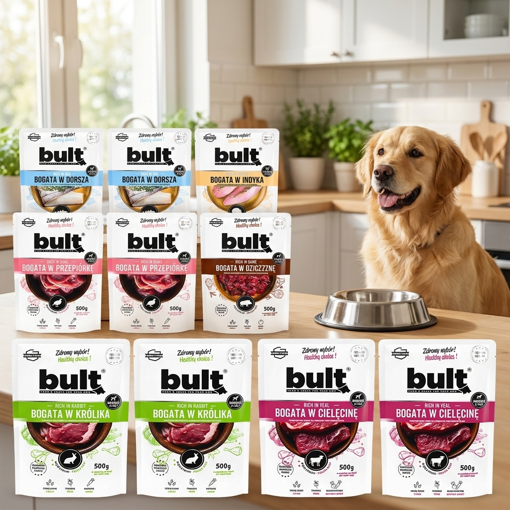 BULT Mokra karma dla psa bezzbożowa 12x500 g – mix 10 smaków, bez kurczaka