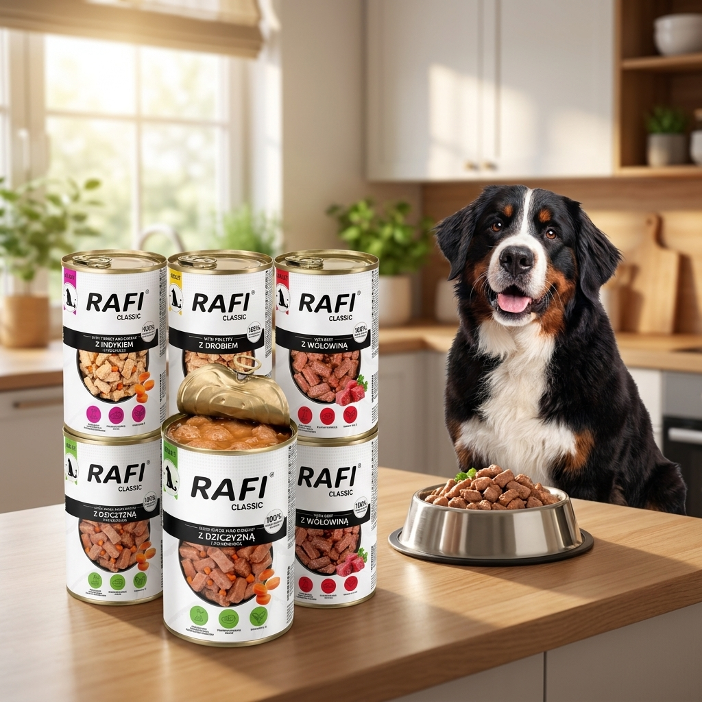 Rafi Classic mokra karma dla psa w puszkach 10 x 1240 g – zestaw mix smaków