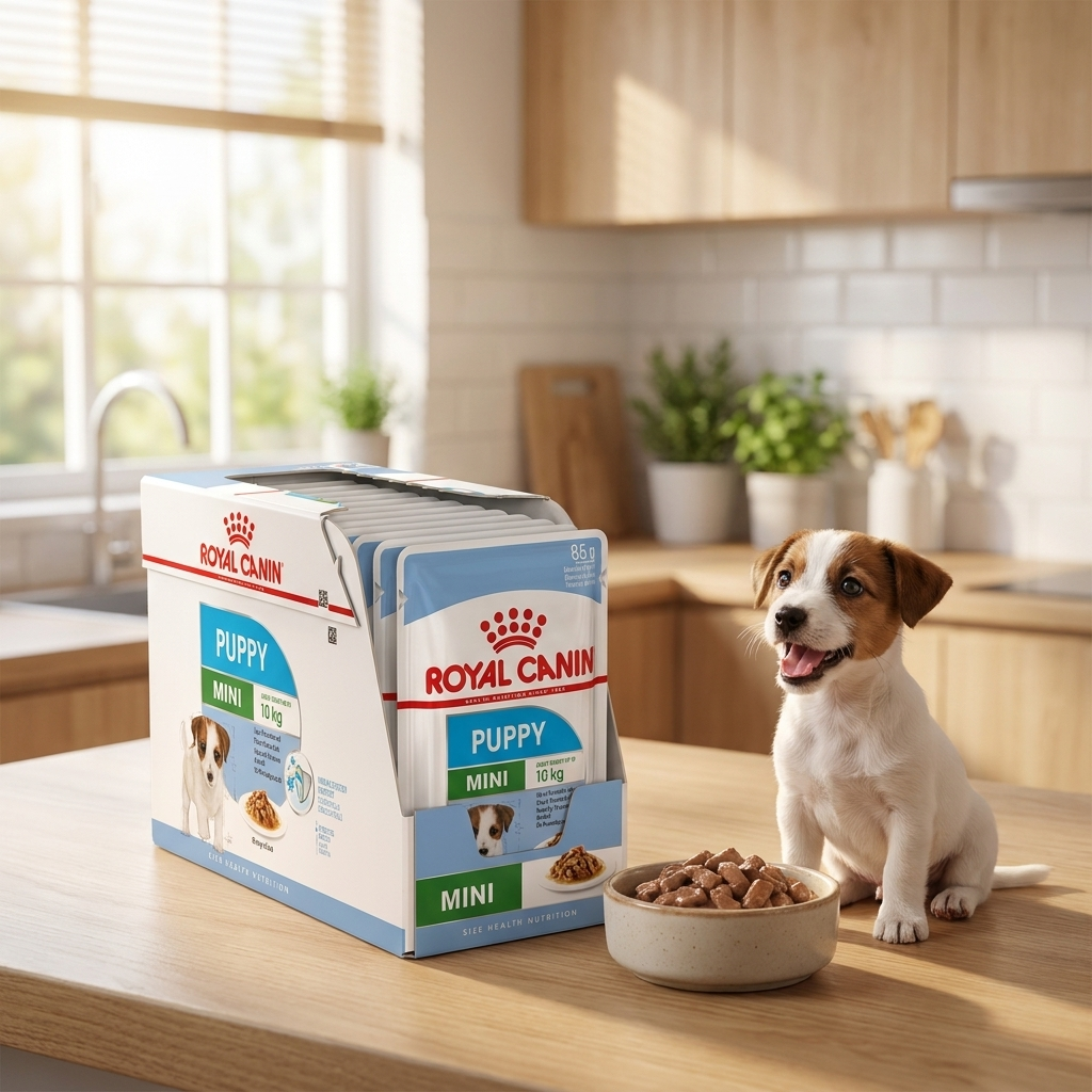 Royal Canin Mini Puppy mokra karma dla szczeniąt, kawałki w sosie 12 x 85 g – kurczak