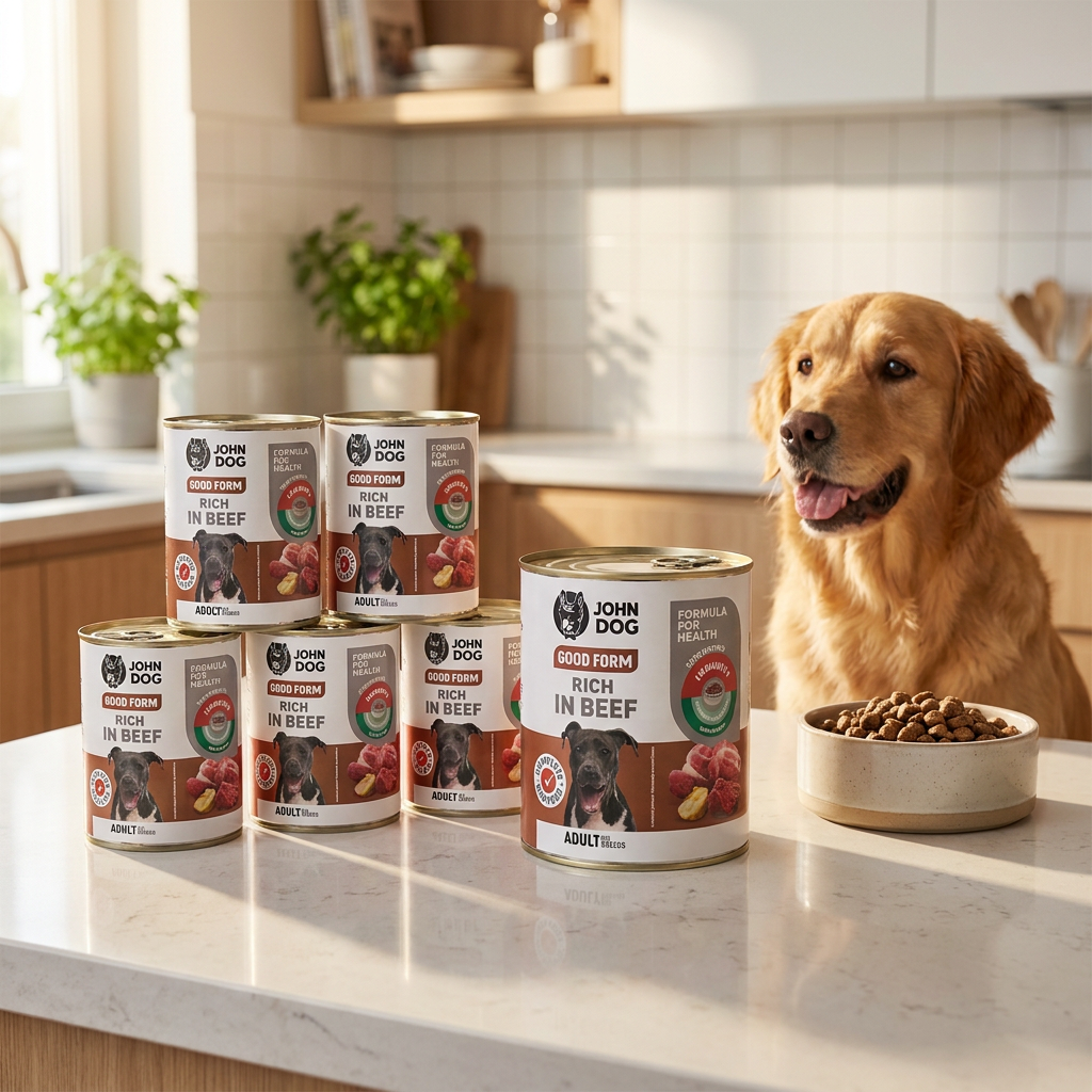 John Dog Good Form mokra karma dla psa z wołowiną 6x800 g – bez kurczaka i glutenu