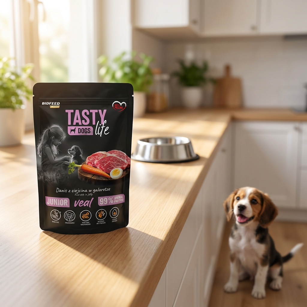 BioFeed Tasty Dogs Life Junior mokra karma dla szczeniąt 10 x 500 g bezzbożowa – mix smaków