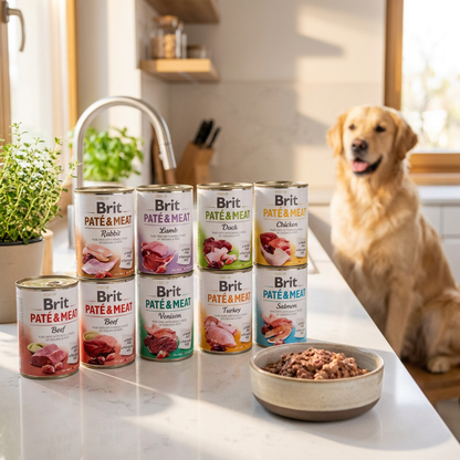 BRIT Pate&Meat mokra karma dla psa bez zbóż 8 x 400 g – mix smaków, puszki