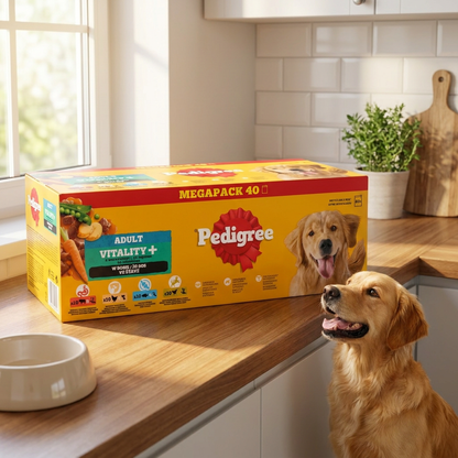 PEDIGREE Adult Vitality+ mokra karma dla psa w saszetkach 40 x 85 g – mix smaków