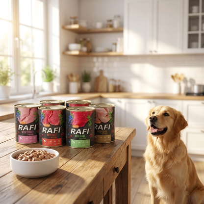 Rafi mokra karma dla psa bez zbóż 8 x 800 g – puszki dla dorosłych psów, mix smaków