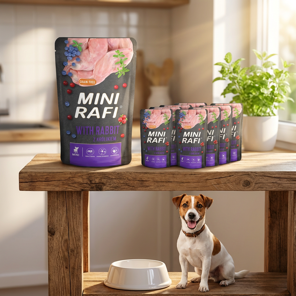 Rafi Mini mokra karma dla psa małych ras z królikiem – saszetki 10 x 150 g