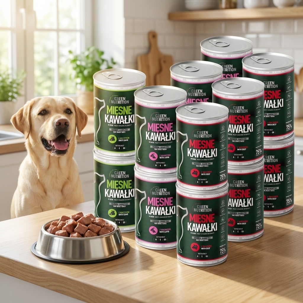 Green Nutrition mokra karma dla psa 24 x 415 g – 75% mięsa w kawałkach, mix smaków