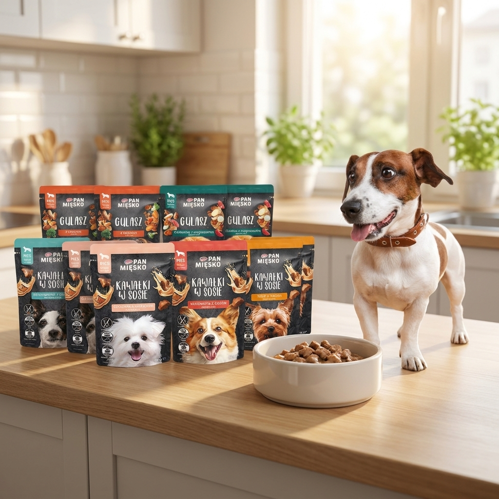 Pan Mięsko mokra karma dla psa w sosie 12 x 150 g – bezzbożowa, gulasz mix smaków