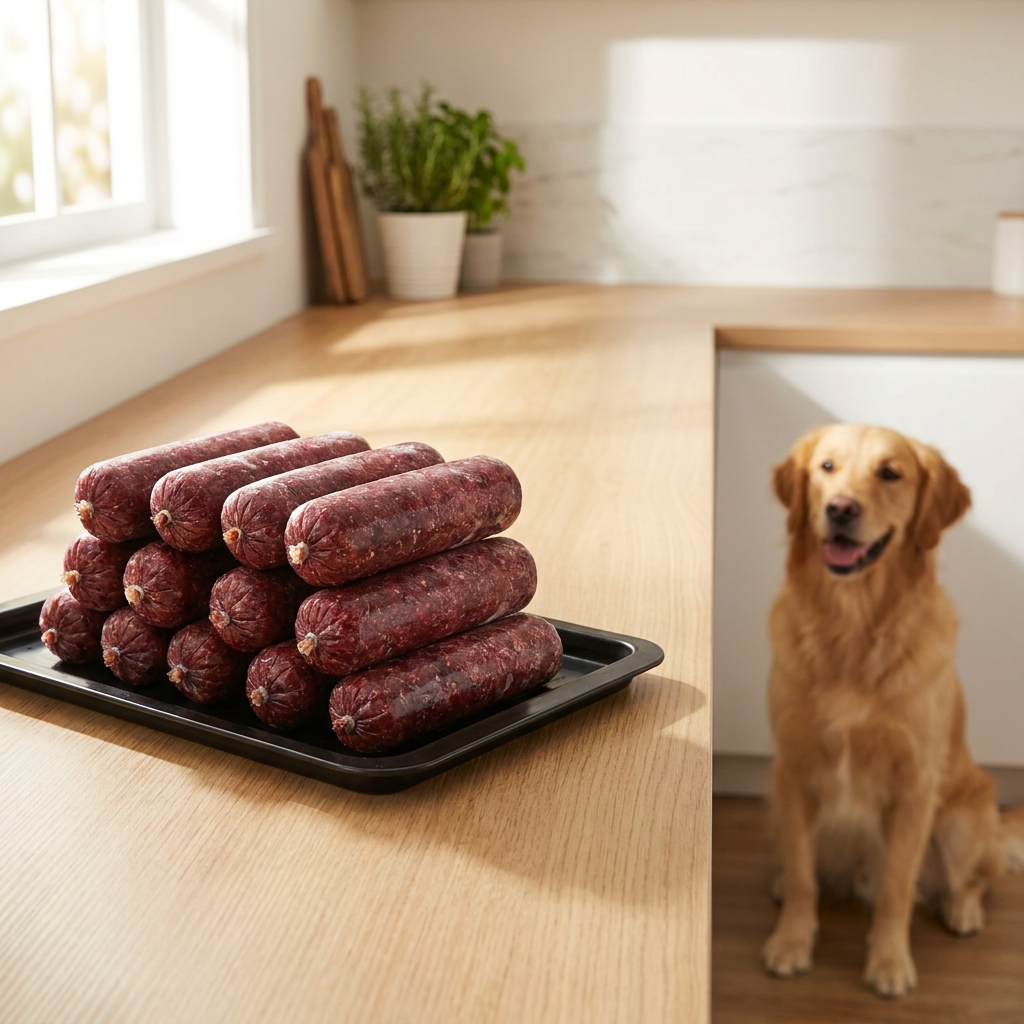 Mrożona karma BARF dla psa 100% wołowina 10 kg – 20 batonów po 500 g, bez zbóż