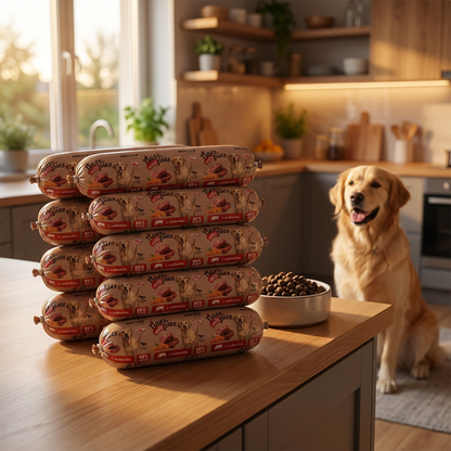BioFeed Nasz Pies karma mokra dla psa w batonie z wołowiną 80% mięsa – zestaw 10 x 1000 g
