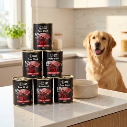 John Dog Pure Black karma mokra dla psa wołowina 6x800 g – bezzbożowa, monobiałkowa
