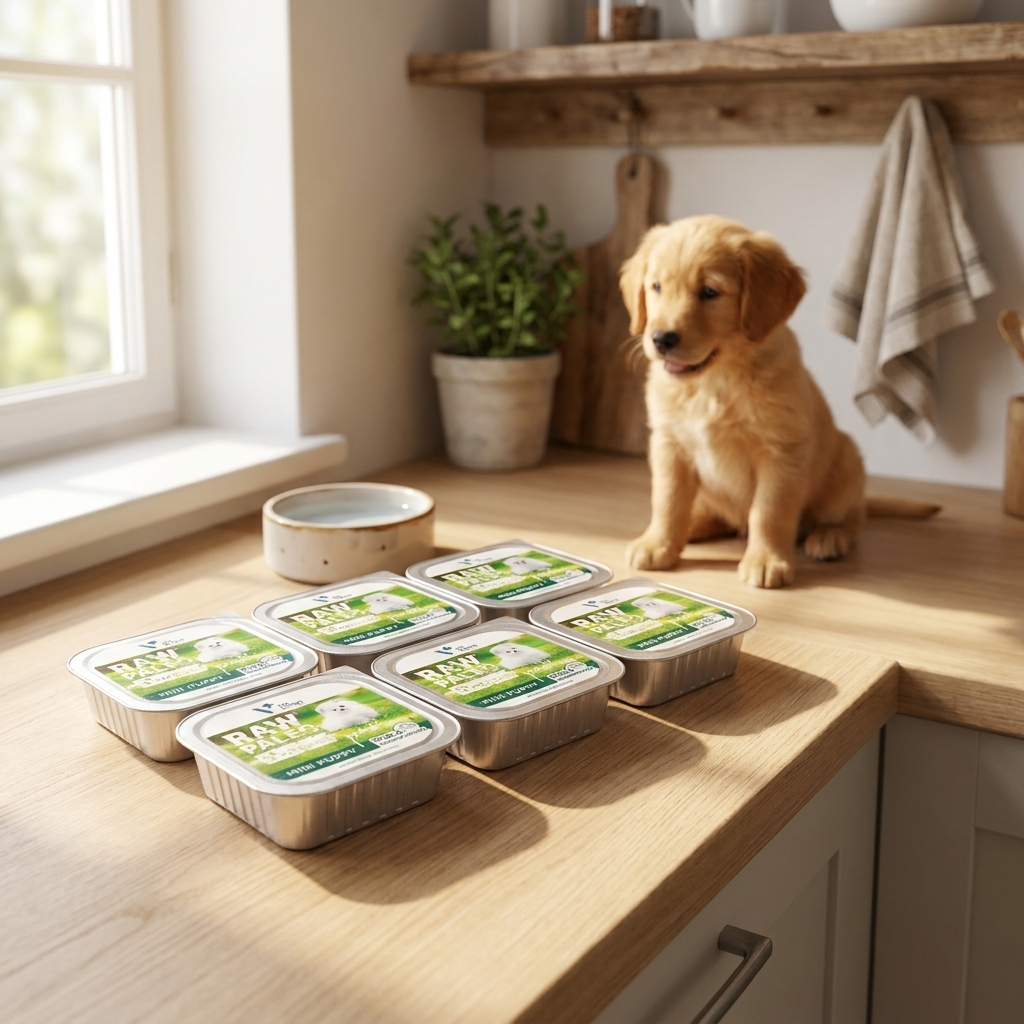 RAW PALEO Duck Pate Mini Puppy mokra karma dla szczeniąt, bezzbożowa 6x150 g – kaczka