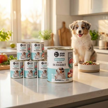John Dog Good Form mokra karma dla szczeniąt z królikiem 6x800 g – bezzbożowa, puszki