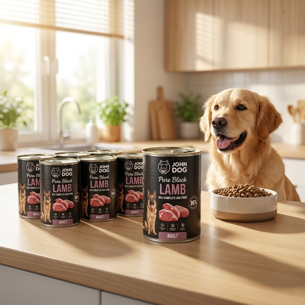 John Dog Pure Black mokra karma dla psa z jagnięciną 6x200 g – bezzbożowa, monobiałkowa