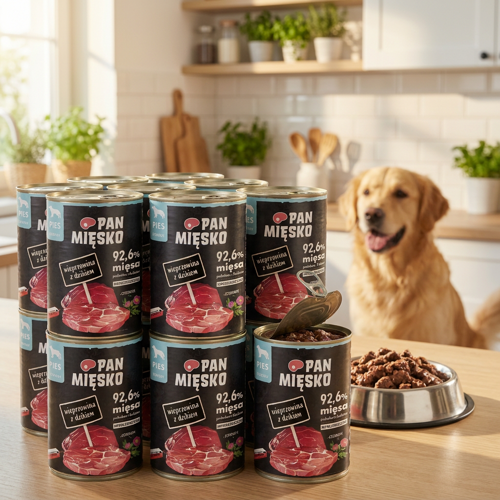 Pan Mięsko karma mokra dla psa wieprzowina z dzikiem 12x400 g – bezzbożowa, hipoalergiczna