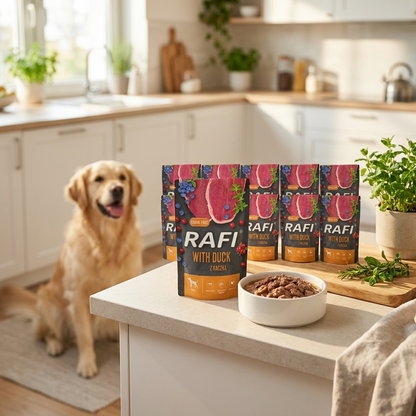 Dolina Noteci Rafi mokra karma dla psa z kaczką bezzbożowa – zestaw 10 x 500 g