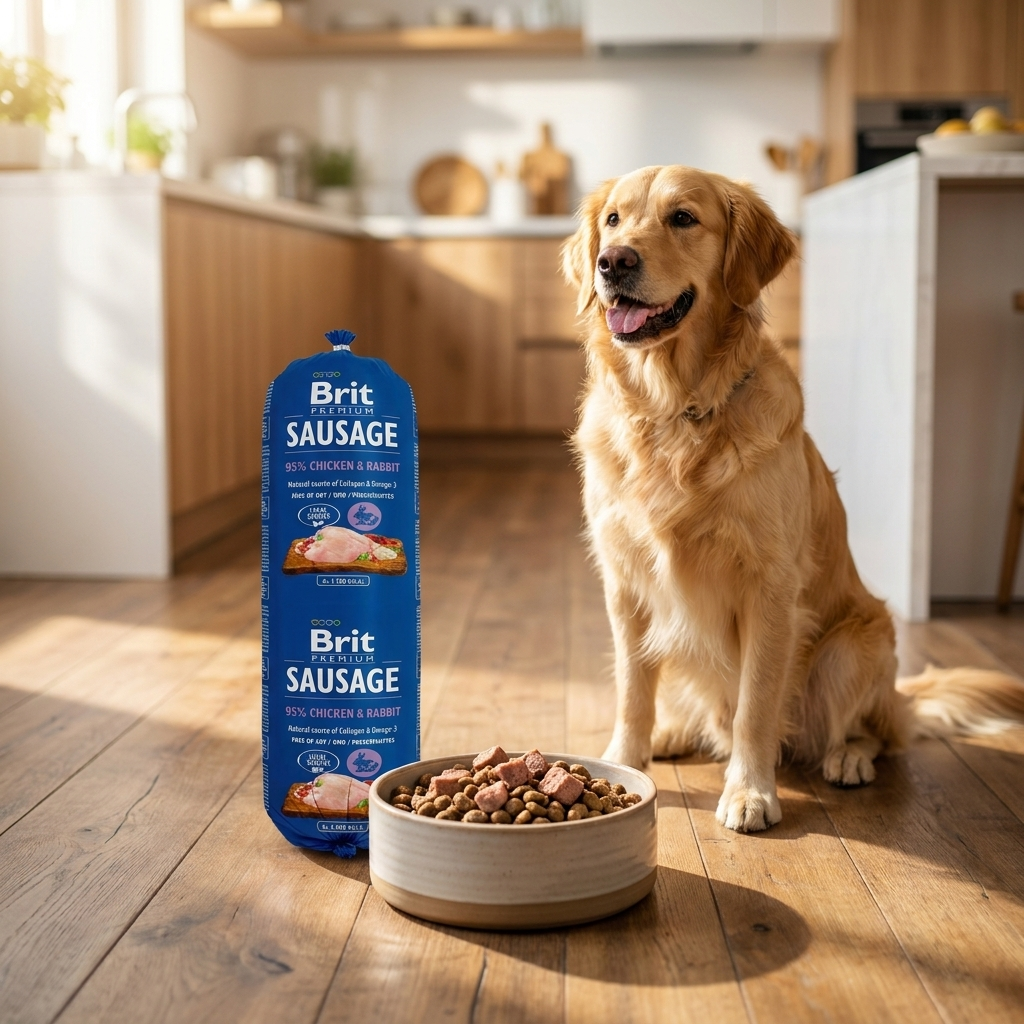 Brit Premium Sausage mokra karma dla psa, kurczak z królikiem 12 x 800 g – psy dorosłe