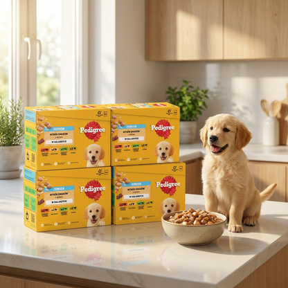 PEDIGREE Junior mokra karma dla szczeniąt w galaretce 12x100 g – mix smaków