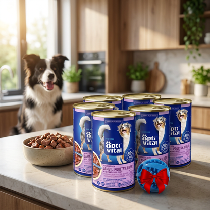 Optivital mokra karma dla psa z jagnięciną i wątróbką w sosie – puszka 6 x 1250 g