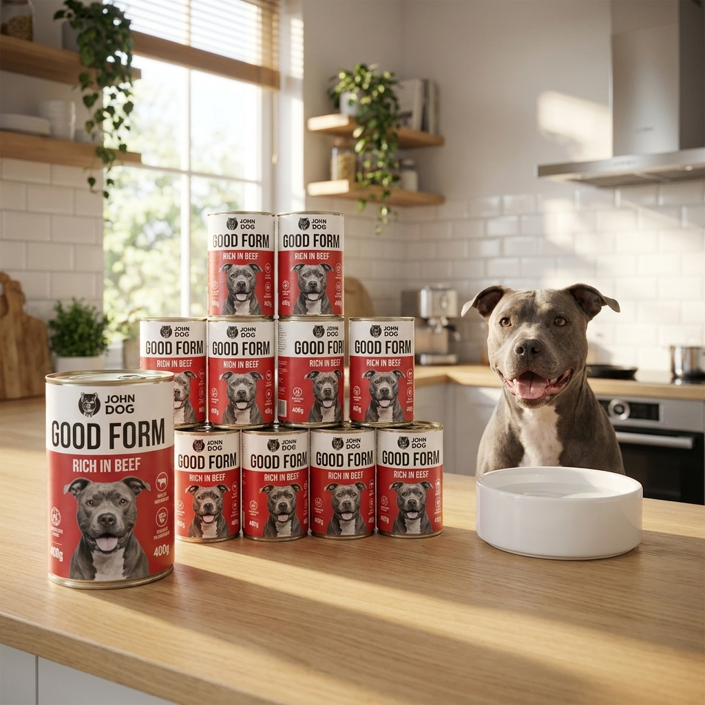 John Dog Good Form mokra karma dla psa z wołowiną 12x400 g – bezglutenowa, bez kurczaka