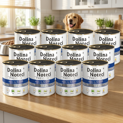 Dolina Noteci Premium mokra karma dla psa z dorszem i brokułami 12 x 800 g – puszki