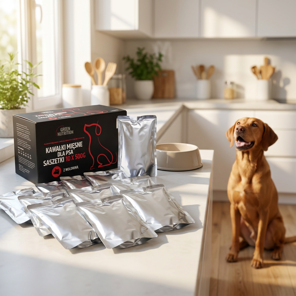 Green Nutrition mokra karma dla psa w saszetkach 20 x 500 g – wołowina i drób, mix