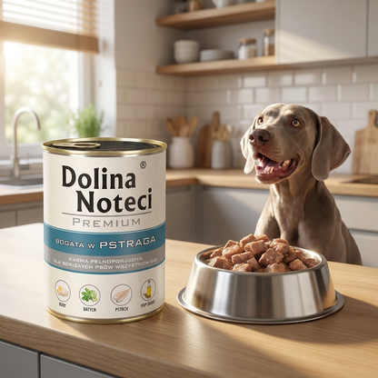 Dolina Noteci Premium mokra karma dla psa z pstrągiem 12 x 800 g – bez zbóż, puszki