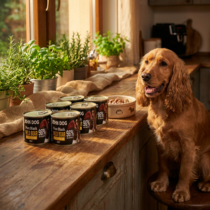 John Dog Pure Black karma mokra dla psa dzik 6x200 g – bezzbożowa, monoproteinowa