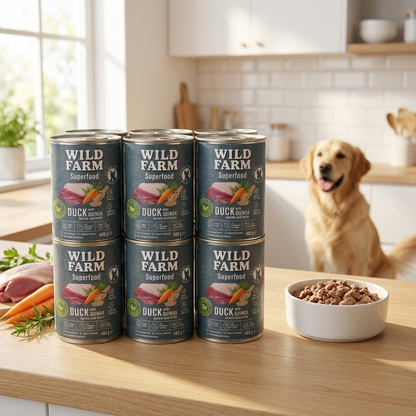 WILD FARM Superfood Duck mokra karma dla psa z kaczką, bezzbożowa – 6 x 400 g