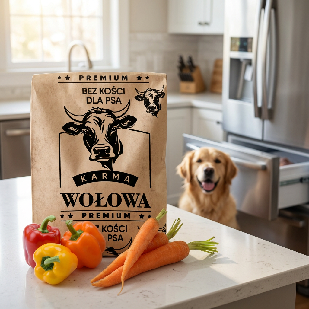 Mrożone mięso wołowe dla psa BARF 10 kg – 100% wołowina bez kości, 40 kostek po 250 g