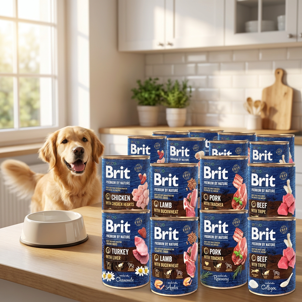 Brit by Nature karma mokra dla psa bezzbożowa 30 x 400 g – mix smaków, puszki