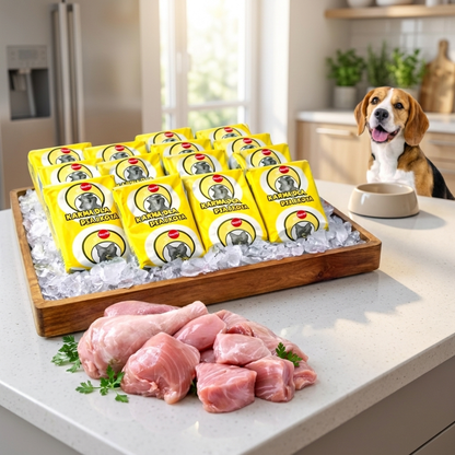 Mrożone mięso dla psa z indyka BARF bez kości 10 kg – kostki 40 x 250 g