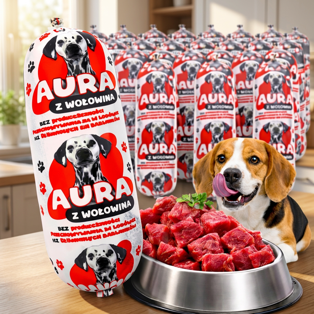 Mokra karma dla psa w batonie wołowina 80% mięsa 29 x 1 kg – dla dorosłych psów
