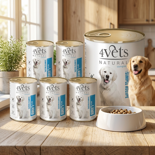 4Vets Natural mokra karma dla psa z jagnięciną 6 x 400 g – bezzbożowa, w puszkach