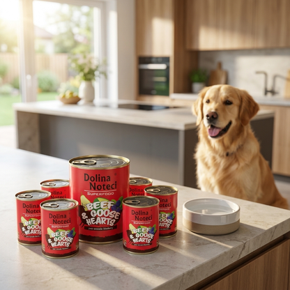 Dolina Noteci Superfood karma mokra dla psa wołowina z sercami gęsi bezzbożowa – 6 x 800 g