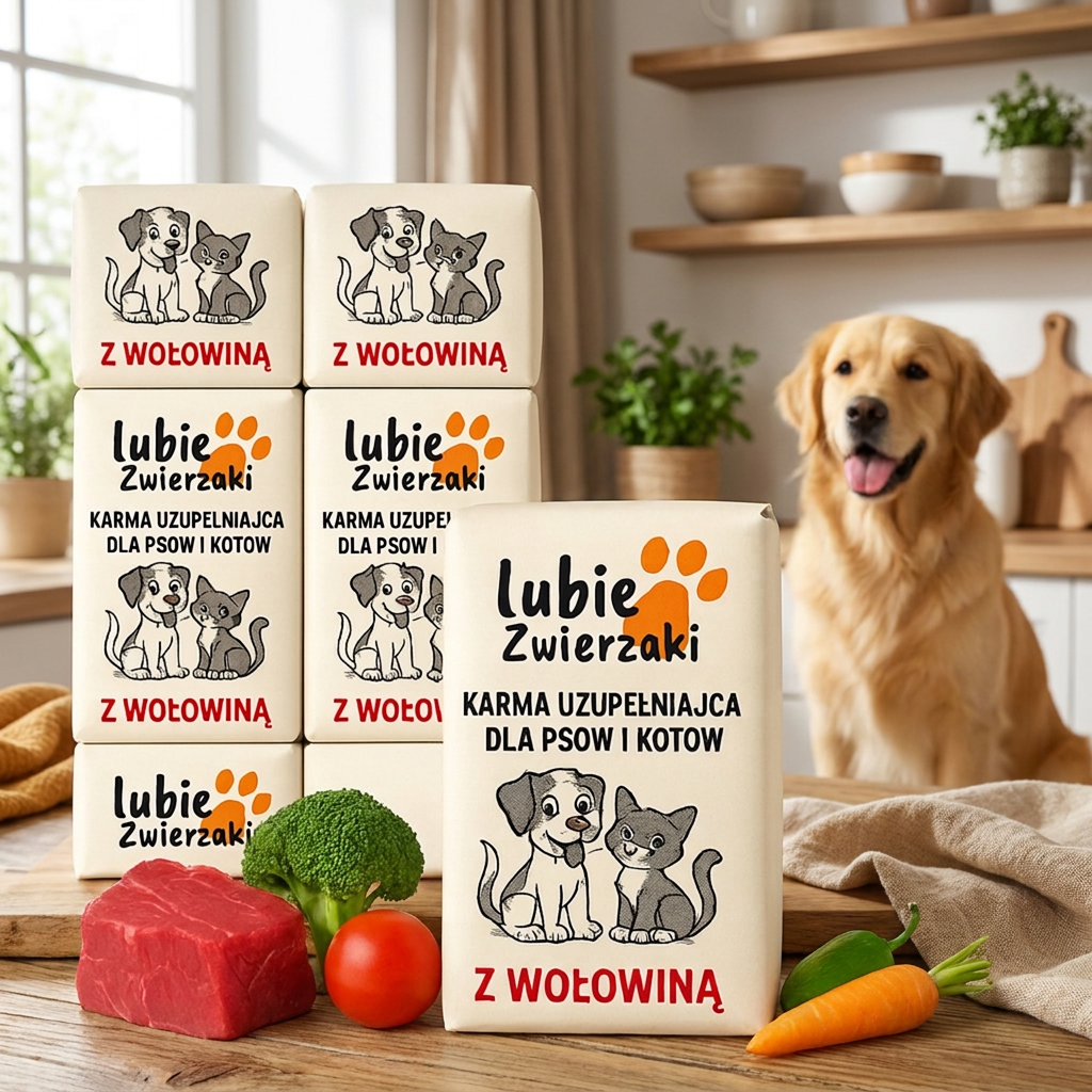 Mrożone surowe mięso wołowo-drobiowe dla psa BARF 10 kg – karma mokra bezzbożowa