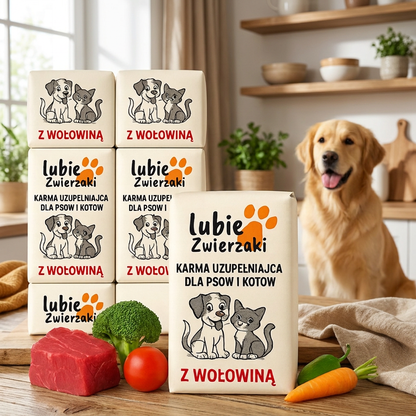 Mrożone surowe mięso wołowo-drobiowe dla psa BARF 10 kg – karma mokra bezzbożowa