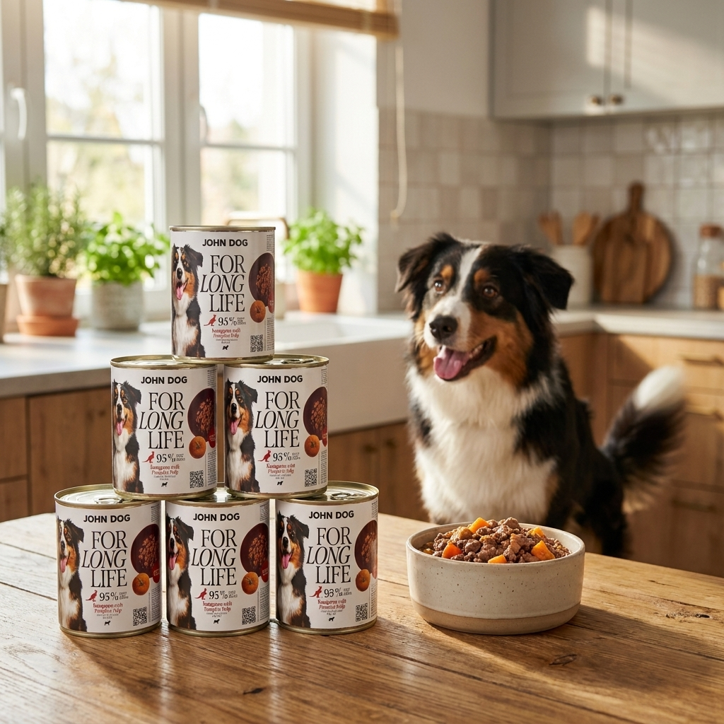 John Dog For Long Life karma mokra dla psa z kangurem i dynią 6x800 g – bezzbożowa
