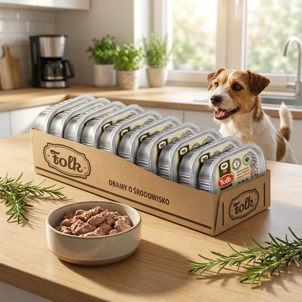 FOLK Karma mokra dla psa z jagnięciną 10 x 100 g – bezzbożowa, dla małych ras