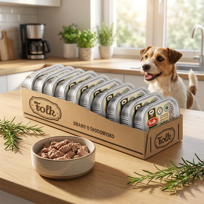 FOLK Karma mokra dla psa z jagnięciną 10 x 100 g – bezzbożowa, dla małych ras