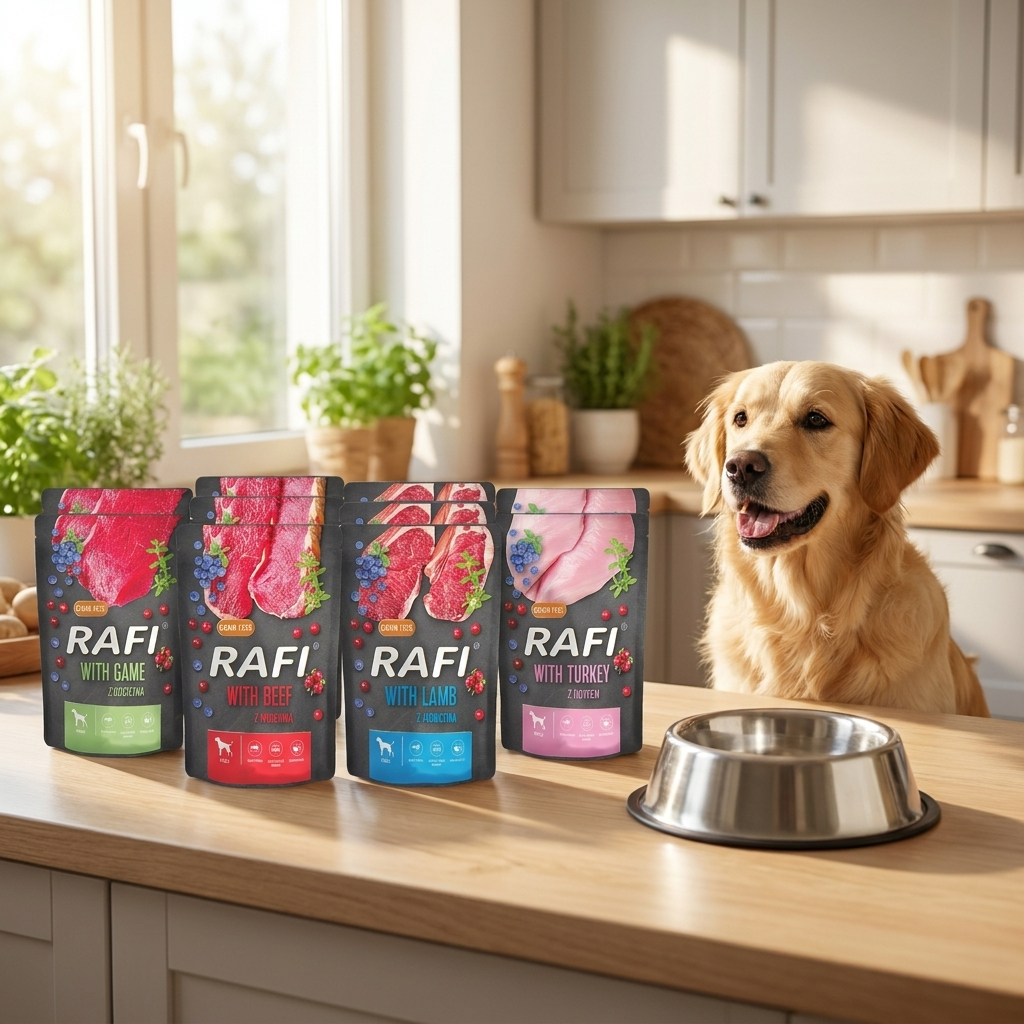 RAFI Karma mokra dla psa dorosłego Dolina Noteci bezzbożowa 10 x 300 g – mix smaków