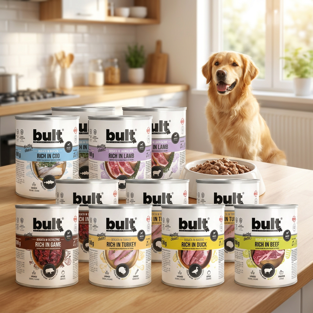 BULT mokra karma dla psa mix smaków 12 x 800 g – 6 smaków, 75% mięsa, puszki 9,6 kg
