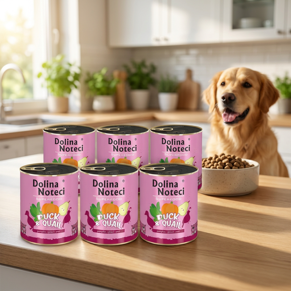 Dolina Noteci Superfood mokra karma dla psa bezzbożowa 6 x 800 g – kaczka i przepiórka