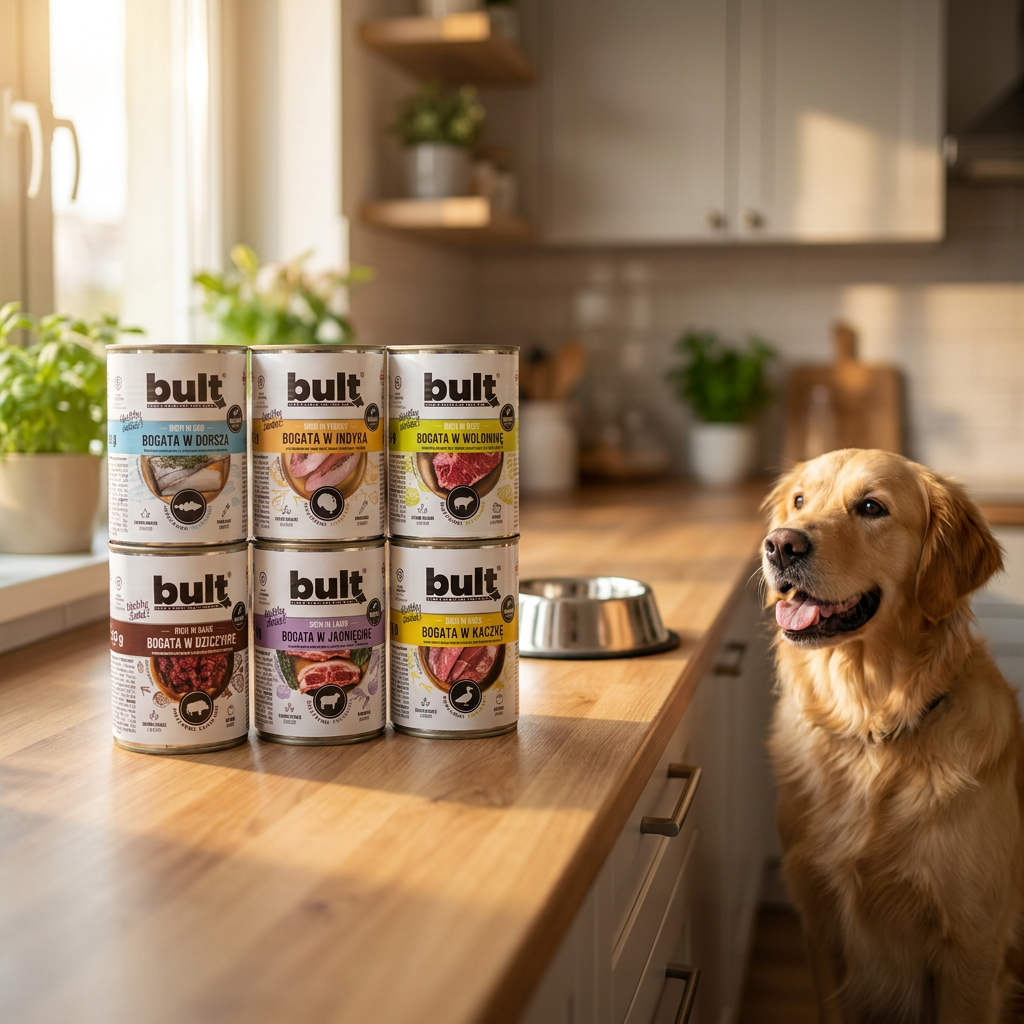 BULT Mokra karma dla psa 75% mięsa – 12 puszek x 800 g dla dorosłych psów, mix smaków