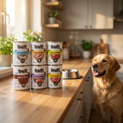 BULT Mokra karma dla psa 75% mięsa – 12 puszek x 800 g dla dorosłych psów, mix smaków