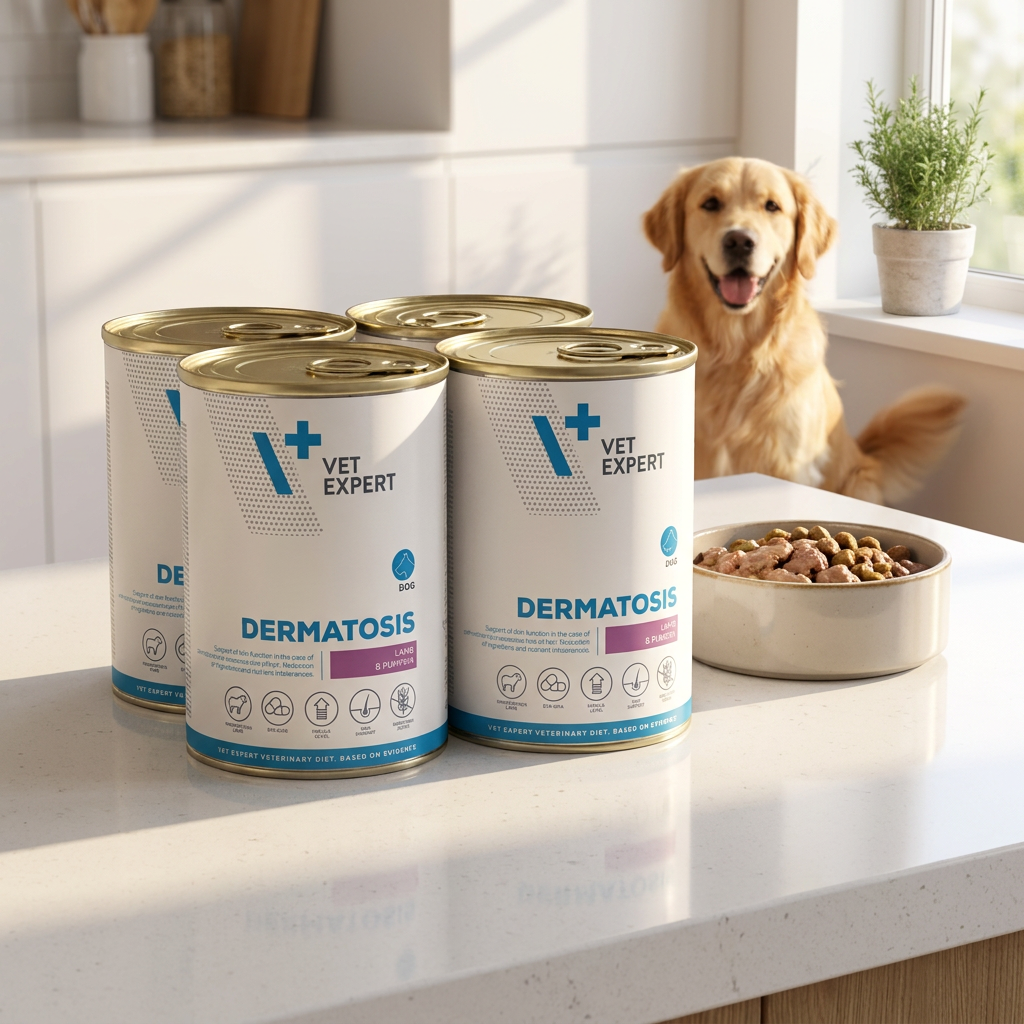 Vet Expert Dermatosis mokra karma dla psa z alergią, jagnięcina z dynią 6x400 g – bezzbożowa
