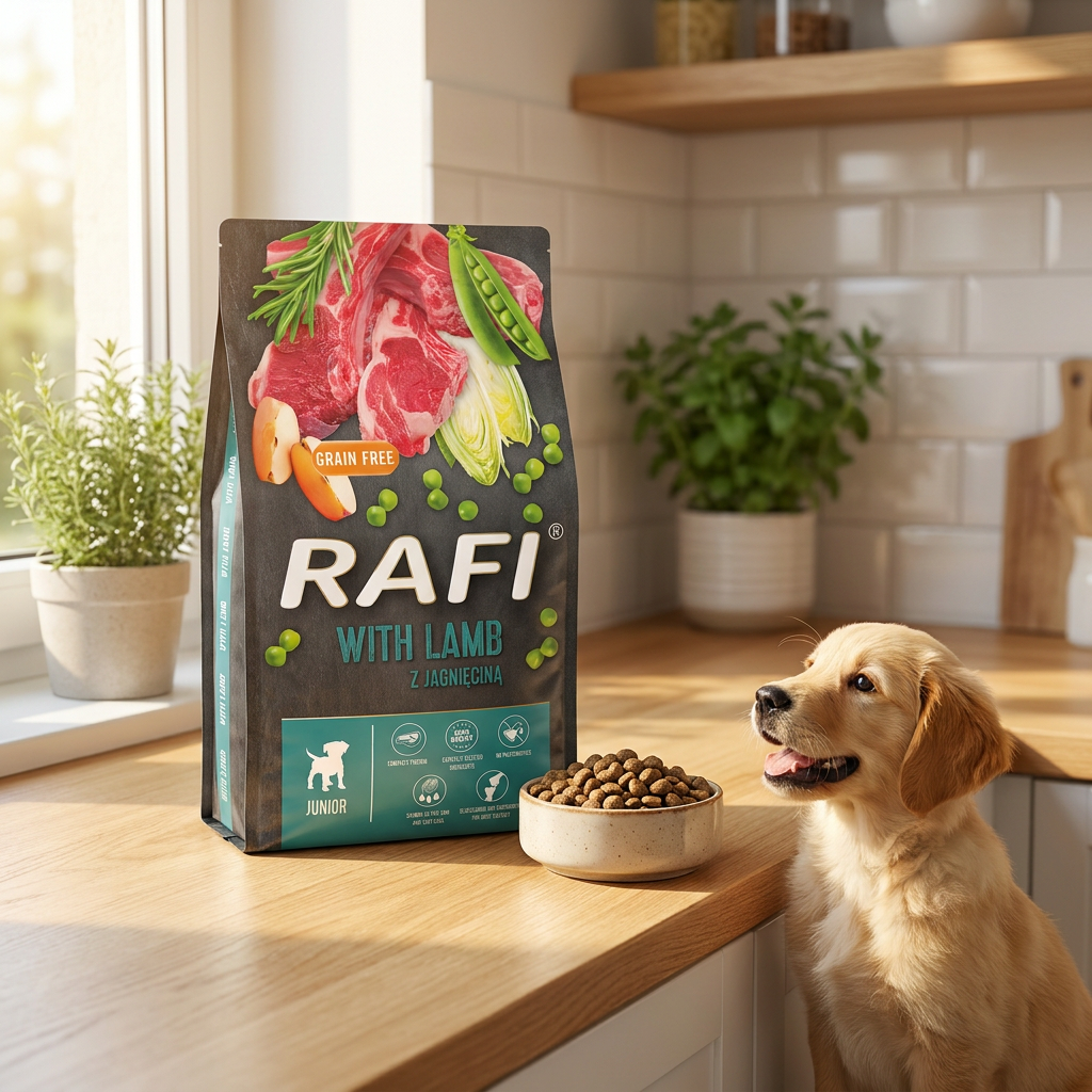 Rafi Junior sucha karma dla szczeniąt z jagnięciną 10 kg – bezzbożowa, wszystkie rasy