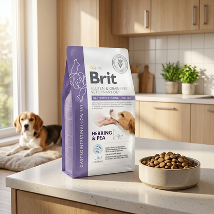 Brit Veterinary Diet Gastrointestinal Low Fat 2 kg – sucha karma dla psa, śledź i groch